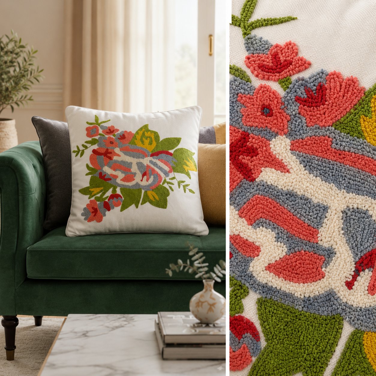 CUSHION COVERS EMBRODIERY - BED LINEN