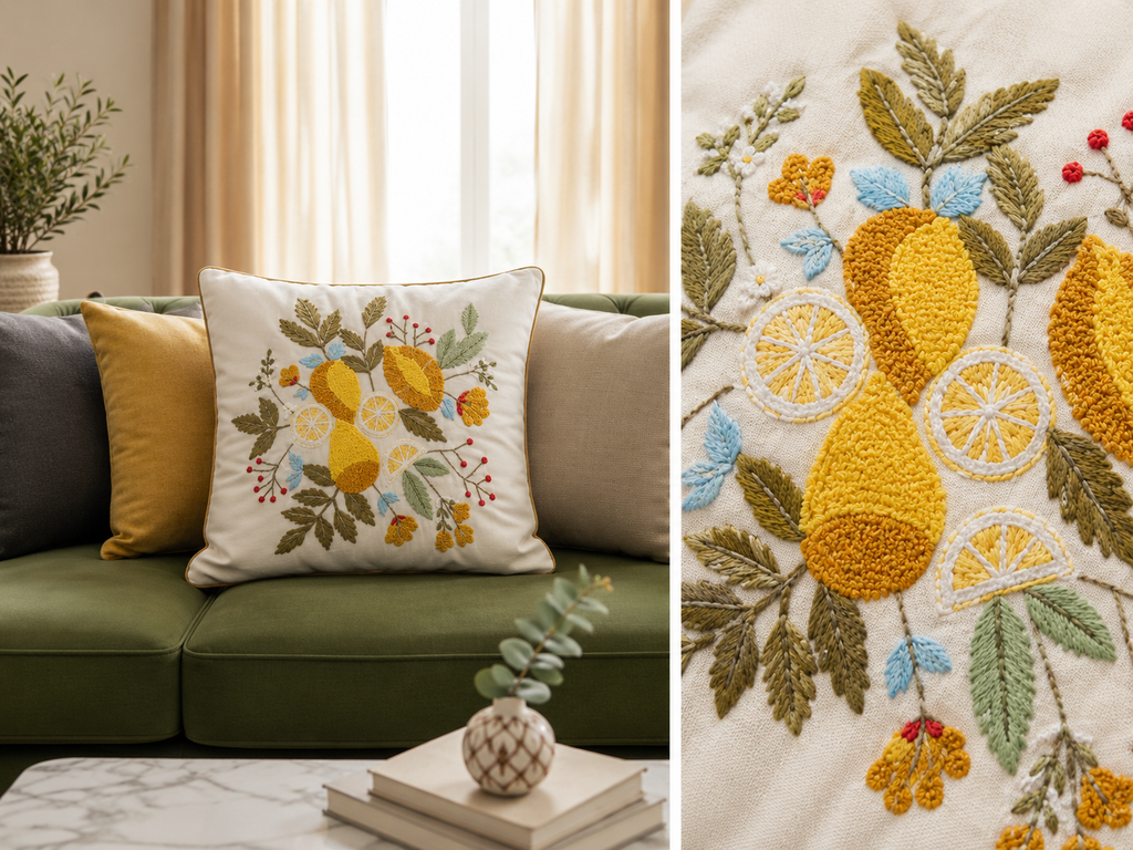 CUSHION COVERS EMBRODIERY - BED LINEN