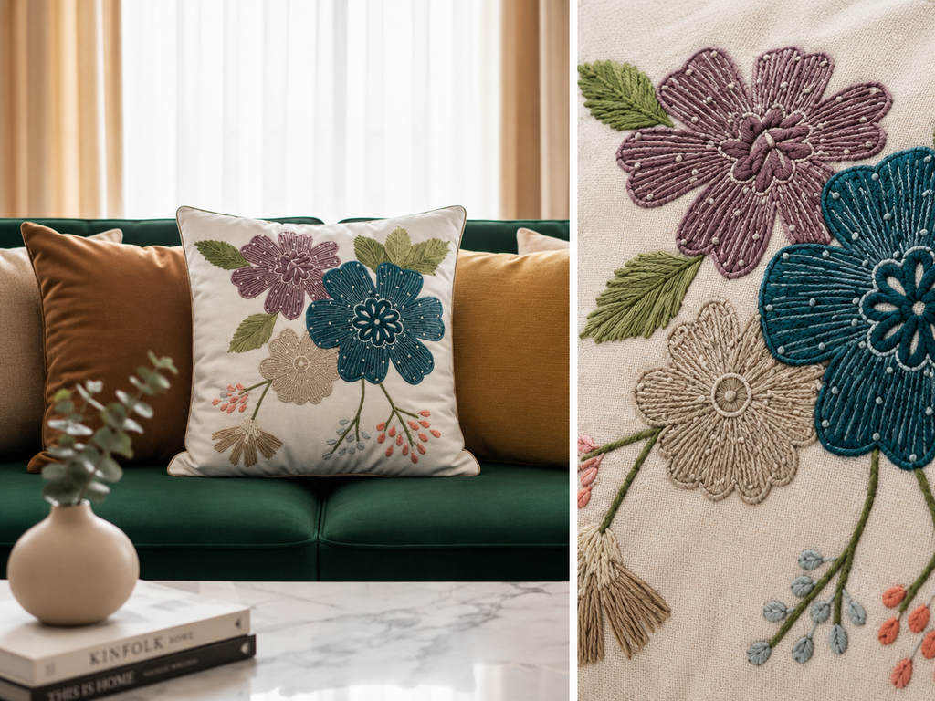 CUSHION COVERS EMBRODIERY - BED LINEN