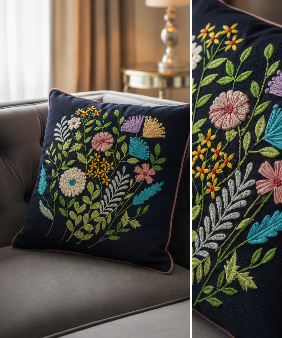 CUSHION COVERS EMBRODIERY - BED LINEN