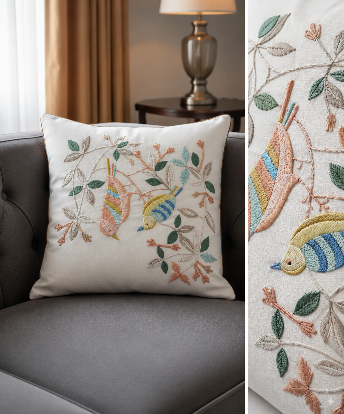 CUSHION COVERS EMBRODIERY - BED LINEN
