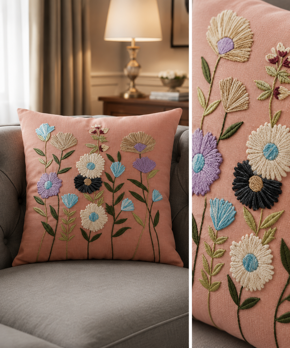 CUSHION COVERS EMBRODIERY - BED LINEN