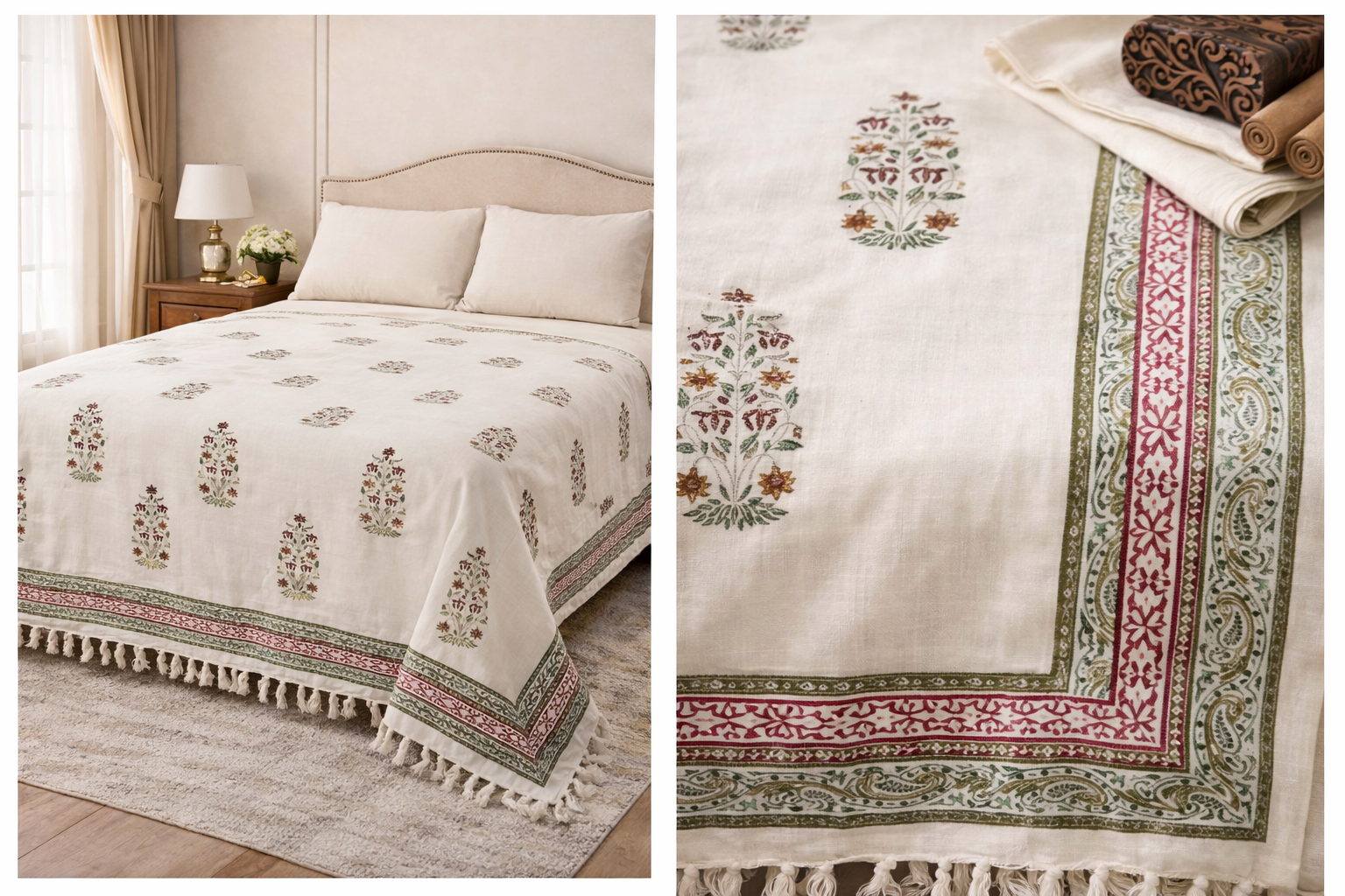 Hand block Bedspreads