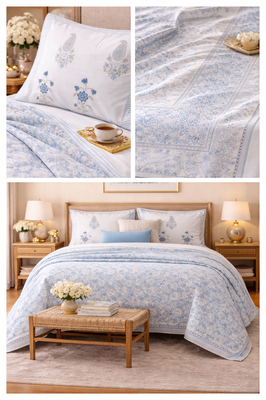 500 TC HAND BLOCK BEDSHEETS